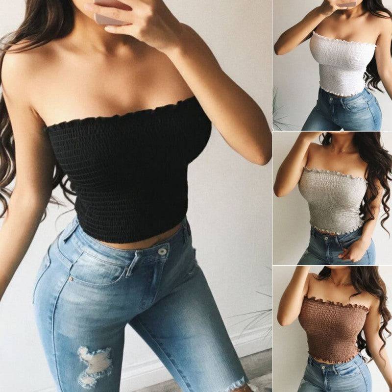 Sexy Fashion Summer Skinny Women Sleeveless Crop Tops Backl - Urban Trend Fashion