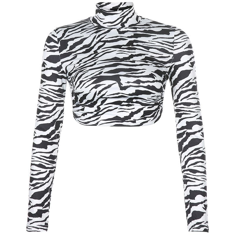 Animal Zebra Print Backless Top - Urban Trend Fashion