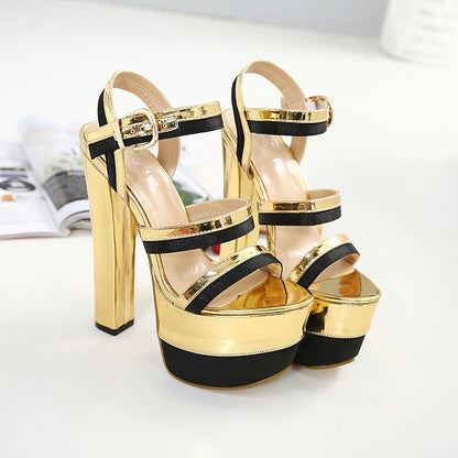 Golden Stage High Heels Super High Heels - Urban Trend Fashion