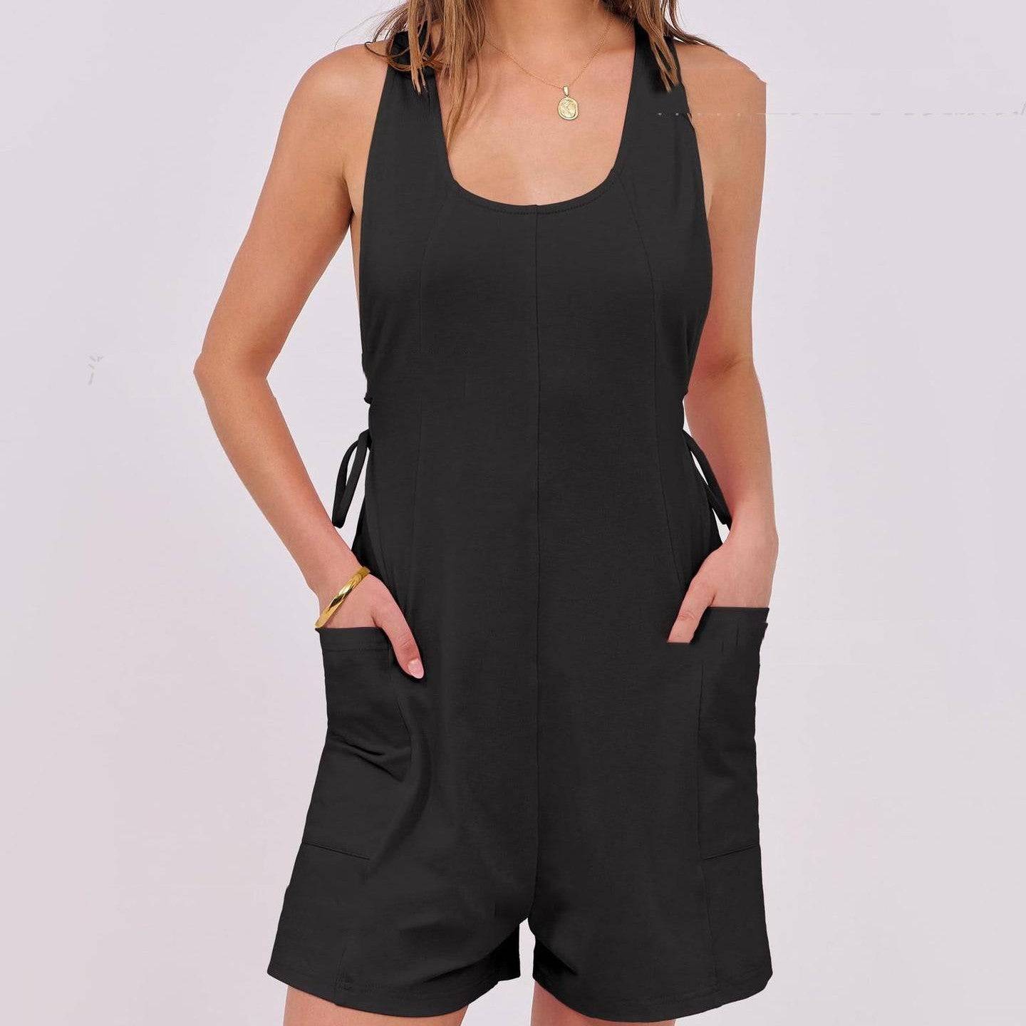 Comfortable Pocket Vest Jumpsuit Women - Urban Trend Fashion