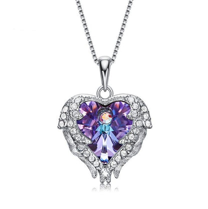 Elements Crystal S925 Sterling Silver Angel Necklace - Urban Trend Fashion