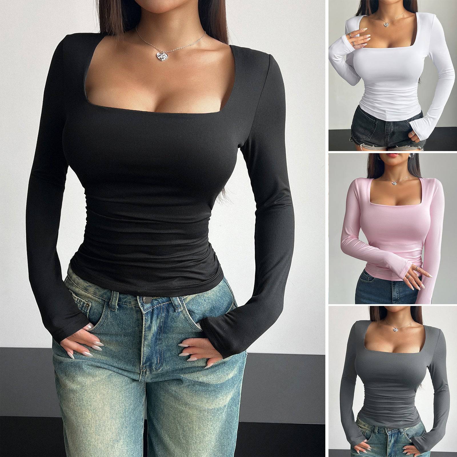 Pullover Tight Casual Fashion Tops Women - Urban Trend Fashion