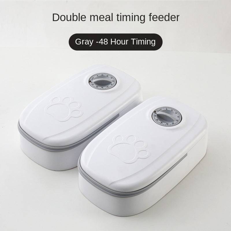 Pet Bowl Intelligent Timing Cat Feeder Quantitative Wet And Dry Food Double Meal Separated Household Dog Automatic Feeding - Urban Trend Fashion