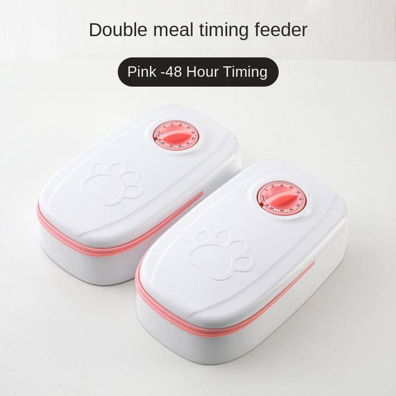 Pet Bowl Intelligent Timing Cat Feeder Quantitative Wet And Dry Food Double Meal Separated Household Dog Automatic Feeding - Urban Trend Fashion