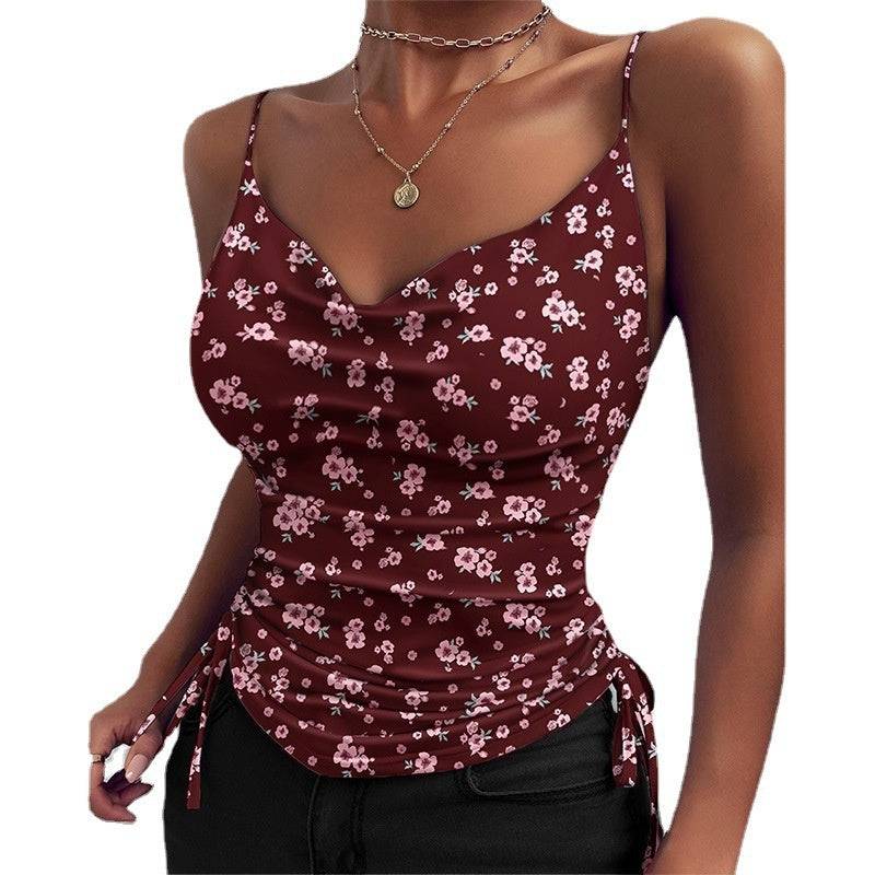 Spaghetti Strap Tops V-neck Camisole Shirts Women Summer Clothes - Urban Trend Fashion