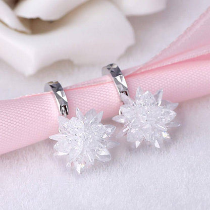 New fashion pure beauty ice 925 silver earrings hypoallergenic non-fading earrings - Urban Trend Fashion