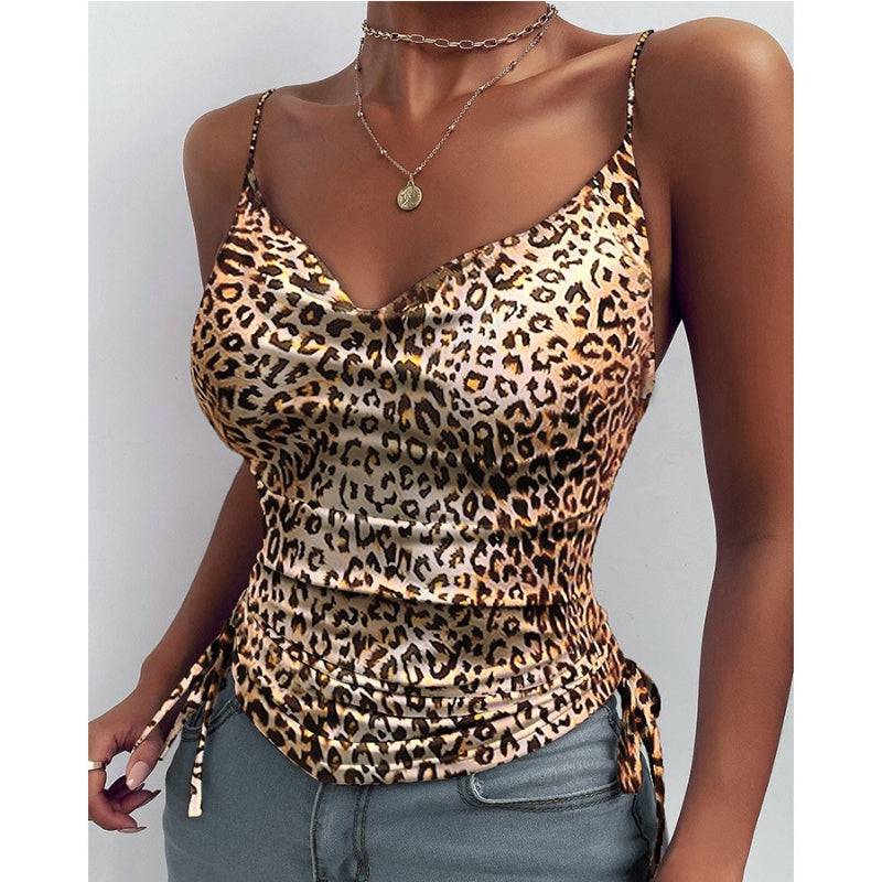 Spaghetti Strap Tops V-neck Camisole Shirts Women Summer Clothes - Urban Trend Fashion