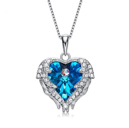 Elements Crystal S925 Sterling Silver Angel Necklace - Urban Trend Fashion