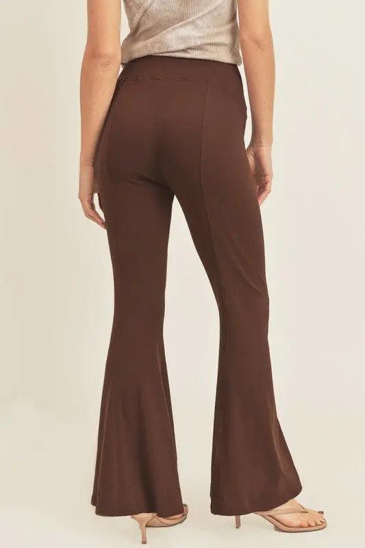 Aemi + Co High Waist Flare Pants - Urban Trend Fashion