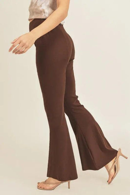 Aemi + Co High Waist Flare Pants - Urban Trend Fashion