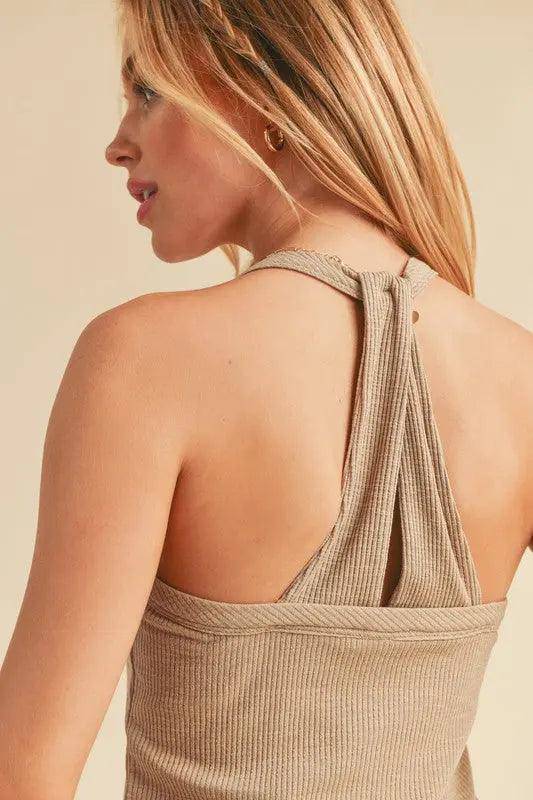 Aemi + Co Scoop Neck Ribbed Tank - Urban Trend Fashion