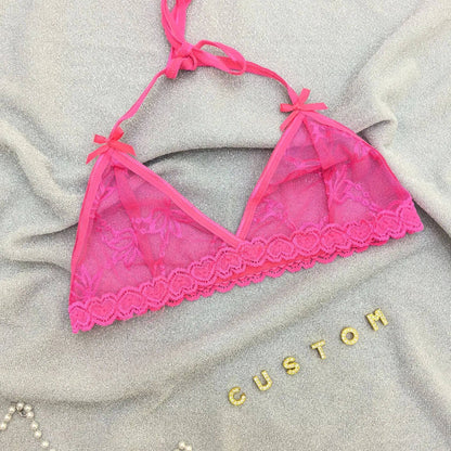 Custom Lingerie Set For Women Thong Panties Bra Set With Name Rhinestone Customized Thongs Personalized G-String Jewelry Gift - Urban Trend Fashion