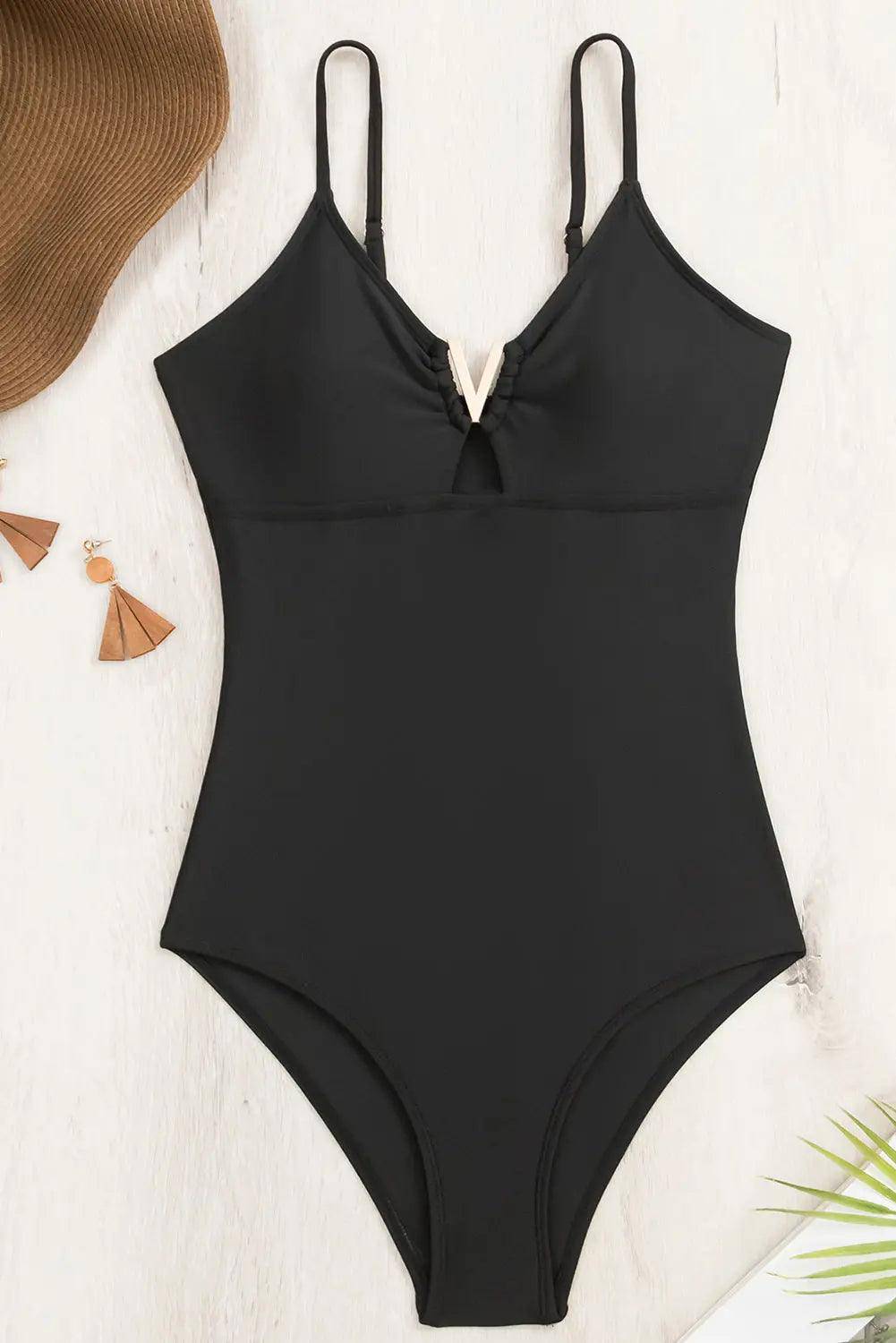 Cutout Spaghetti Strap One-Piece Swimwear - Urban Trend Fashion