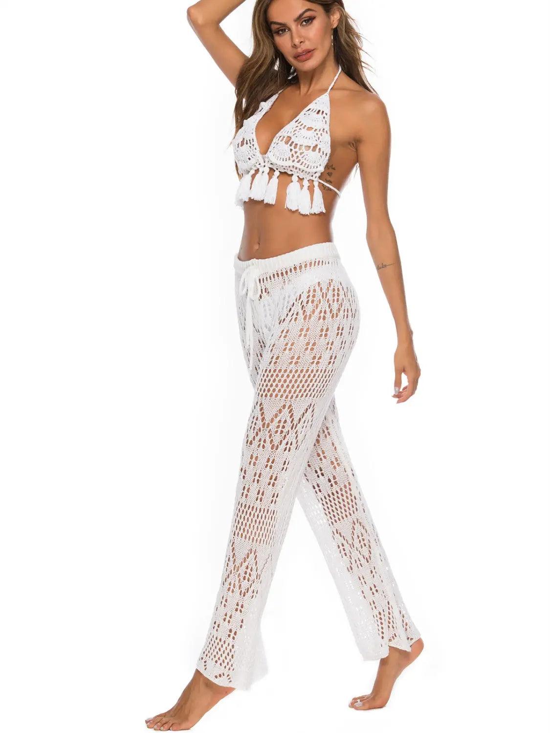 Cutout Straight Swim Pants - Urban Trend Fashion