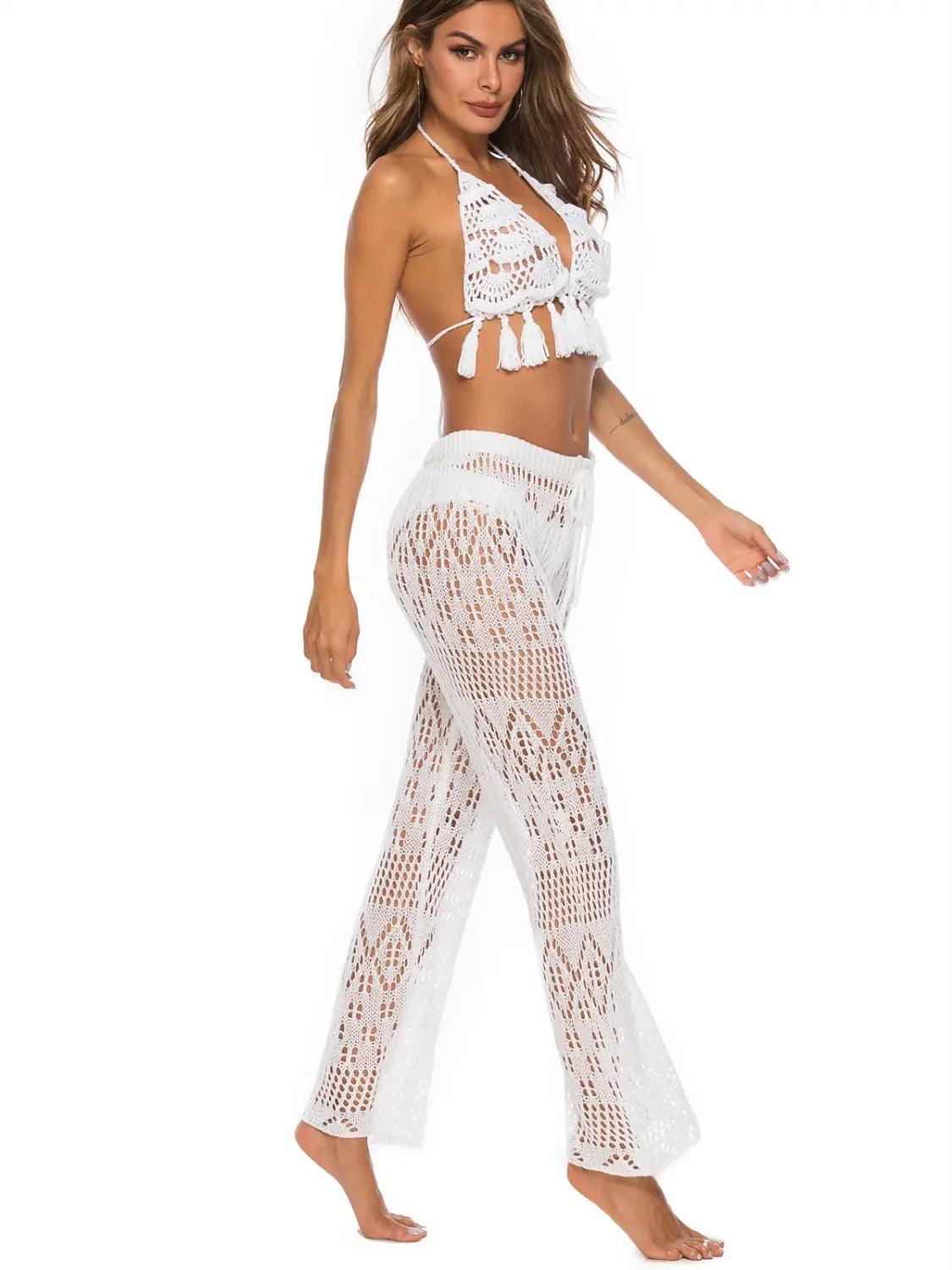 Cutout Straight Swim Pants - Urban Trend Fashion