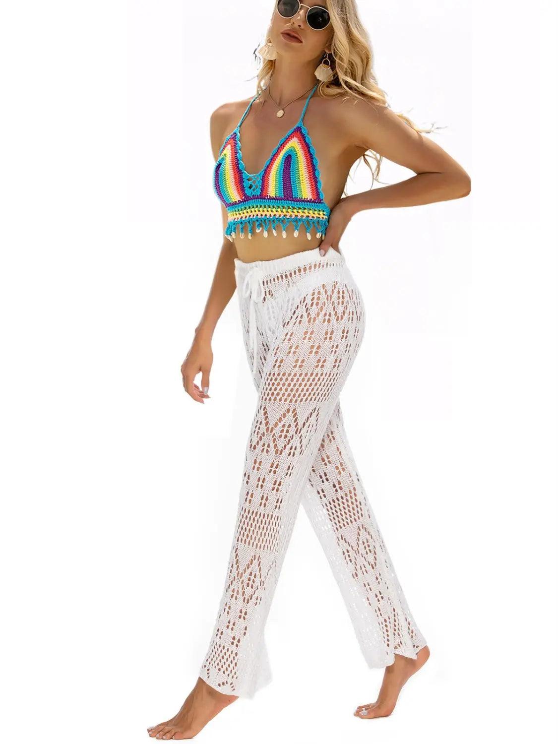 Cutout Straight Swim Pants - Urban Trend Fashion