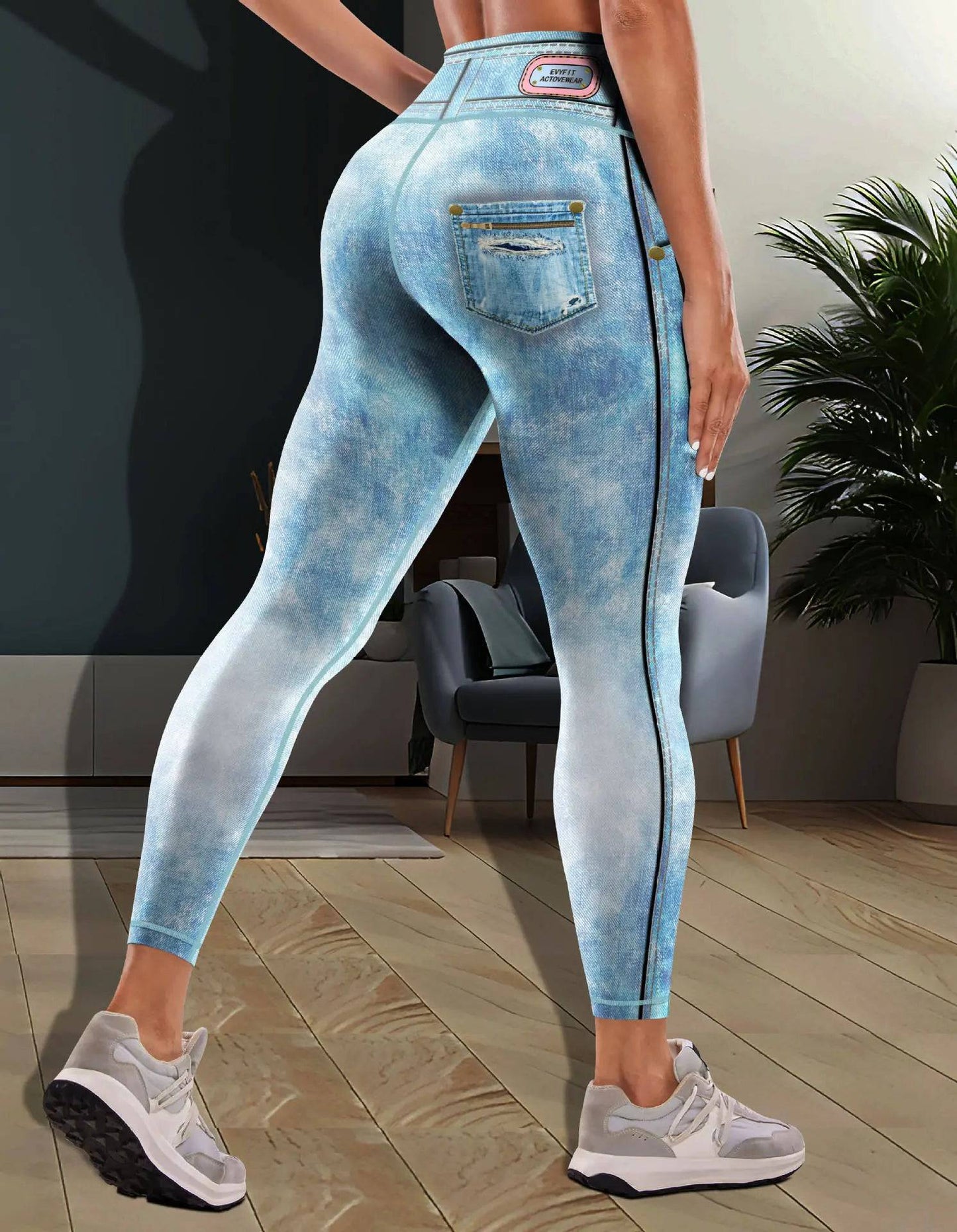 Fashion New Denim Print Yoga Pants Women - Urban Trend Fashion