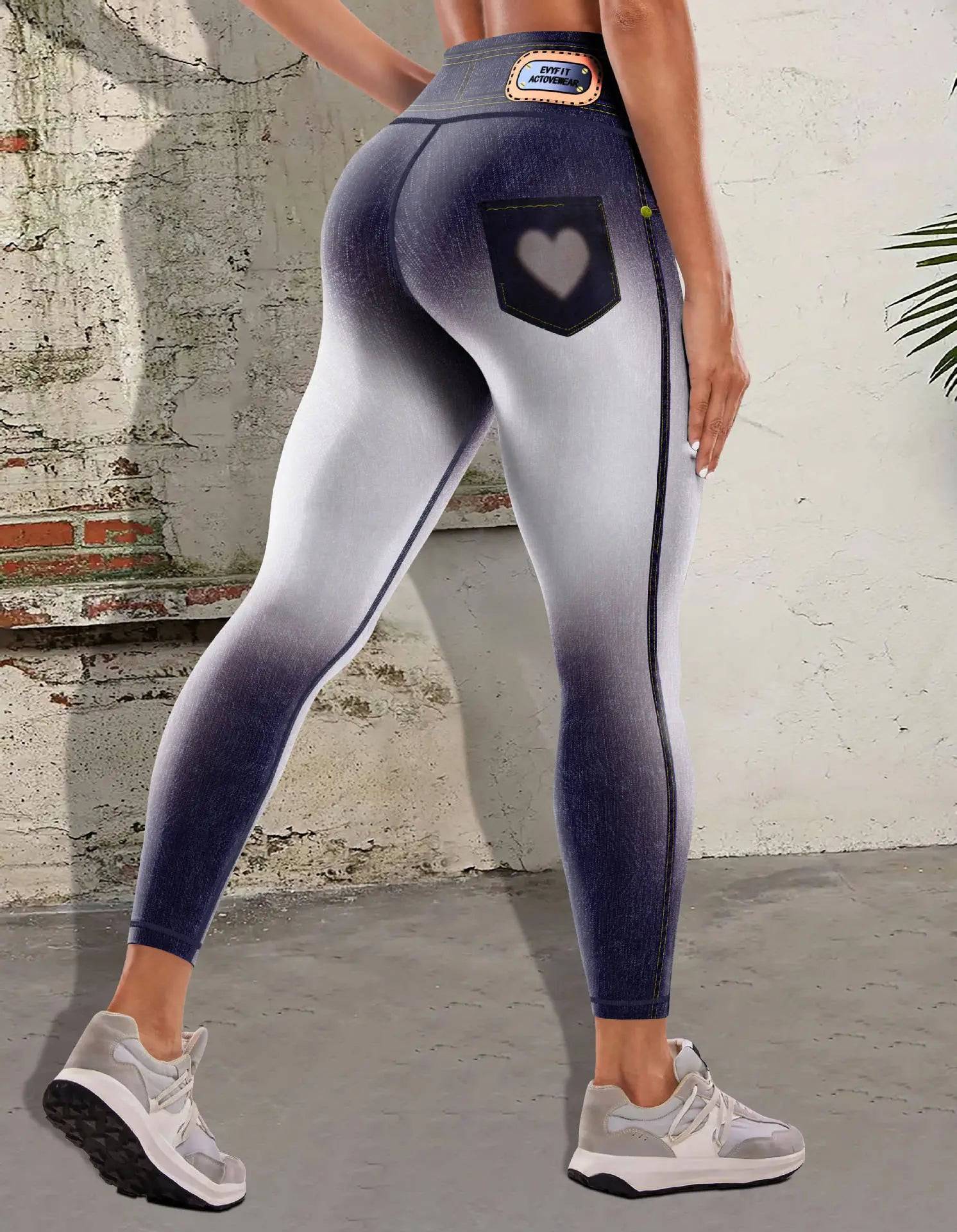 Fashion New Denim Print Yoga Pants Women - Urban Trend Fashion