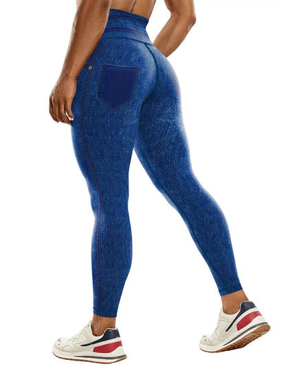 Fashion New Denim Print Yoga Pants Women - Urban Trend Fashion