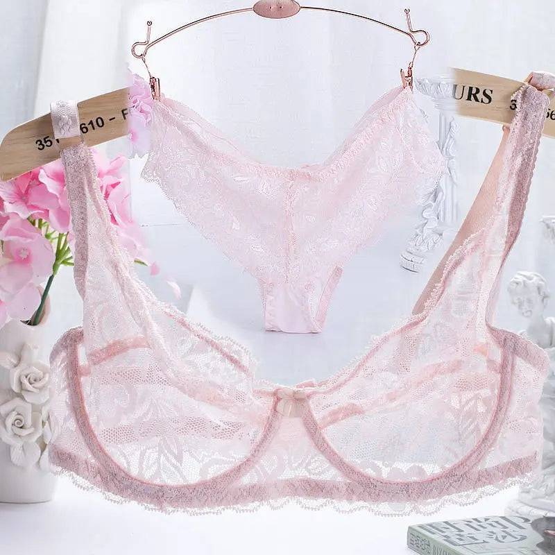 Flirting French Ultra-Thin Lingerie Bras And Panties Set For Women - Urban Trend Fashion