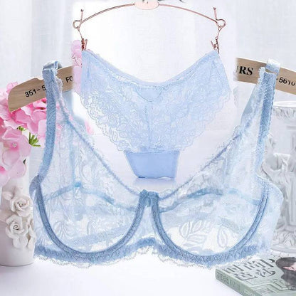 Flirting French Ultra-Thin Lingerie Bras And Panties Set For Women - Urban Trend Fashion