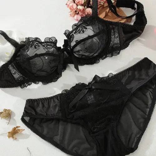 Flirting French Ultra-Thin Lingerie Bras And Panties Set For Women - Urban Trend Fashion