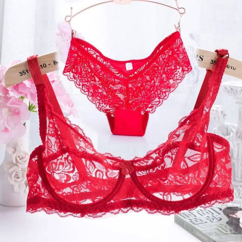 Flirting French Ultra-Thin Lingerie Bras And Panties Set For Women - Urban Trend Fashion