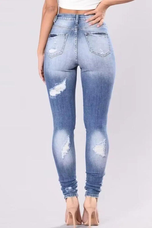 Full Size Distressed Skinny Jeans Plus Size - Urban Trend Fashion