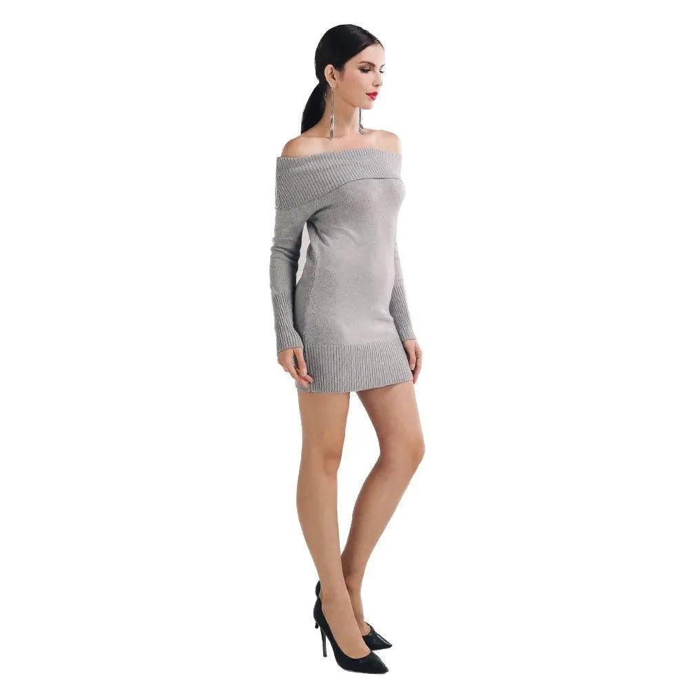 Grey Sweater Dress - Urban Trend Fashion