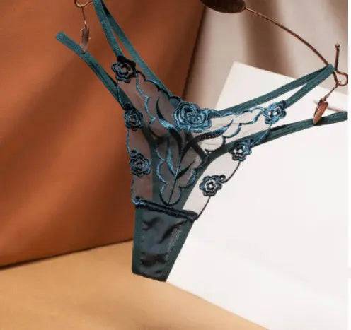 Lace Thong Panties Underwear Ladies Embroidered Floral Thong Panties Womens - Urban Trend Fashion