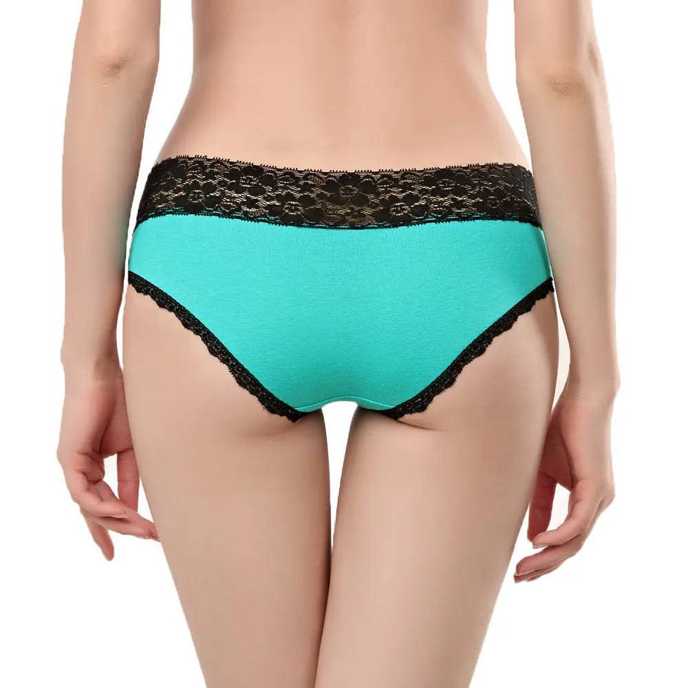 Ladies Cotton Lace Trim Panties - Urban Trend Fashion