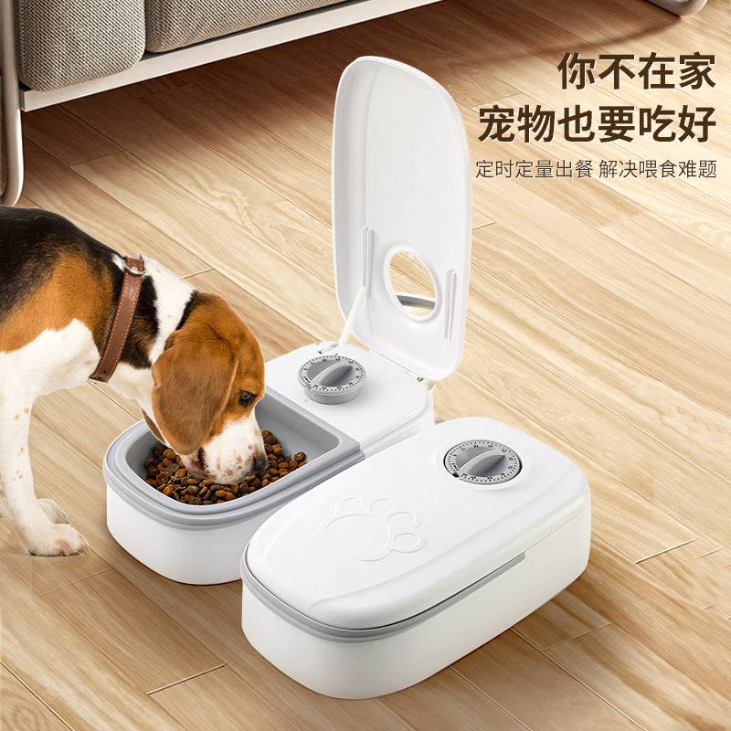 Pet Bowl Intelligent Timing Cat Feeder Quantitative Wet And Dry Food Double Meal Separated Household Dog Automatic Feeding - Urban Trend Fashion