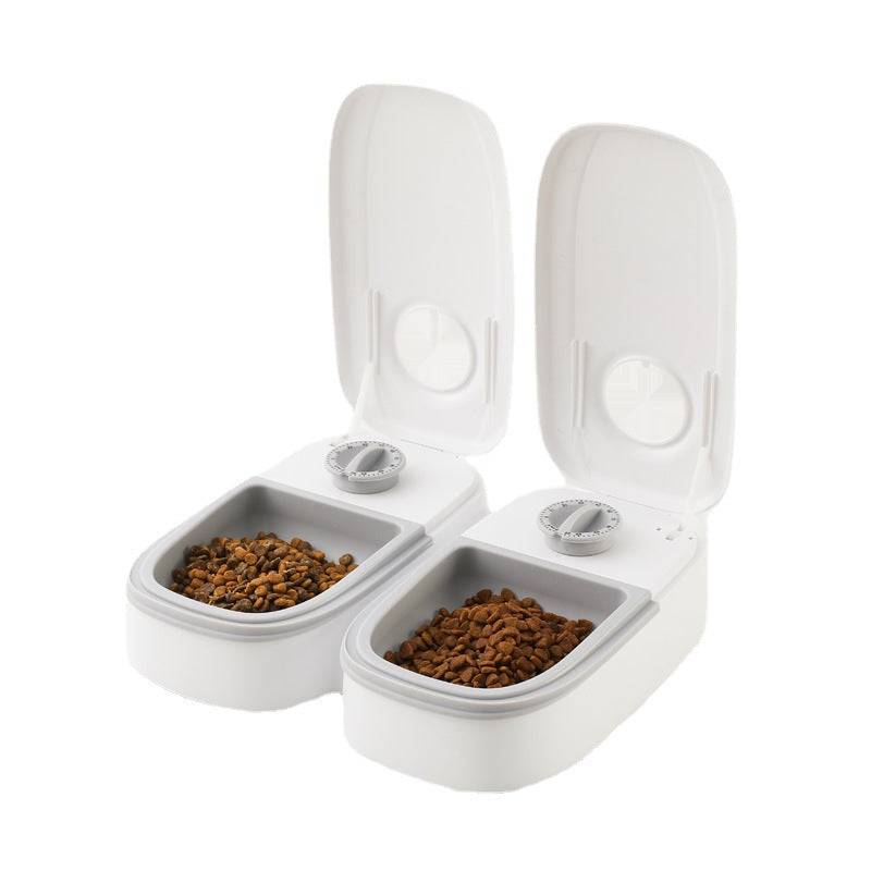 Pet Bowl Intelligent Timing Cat Feeder Quantitative Wet And Dry Food Double Meal Separated Household Dog Automatic Feeding - Urban Trend Fashion