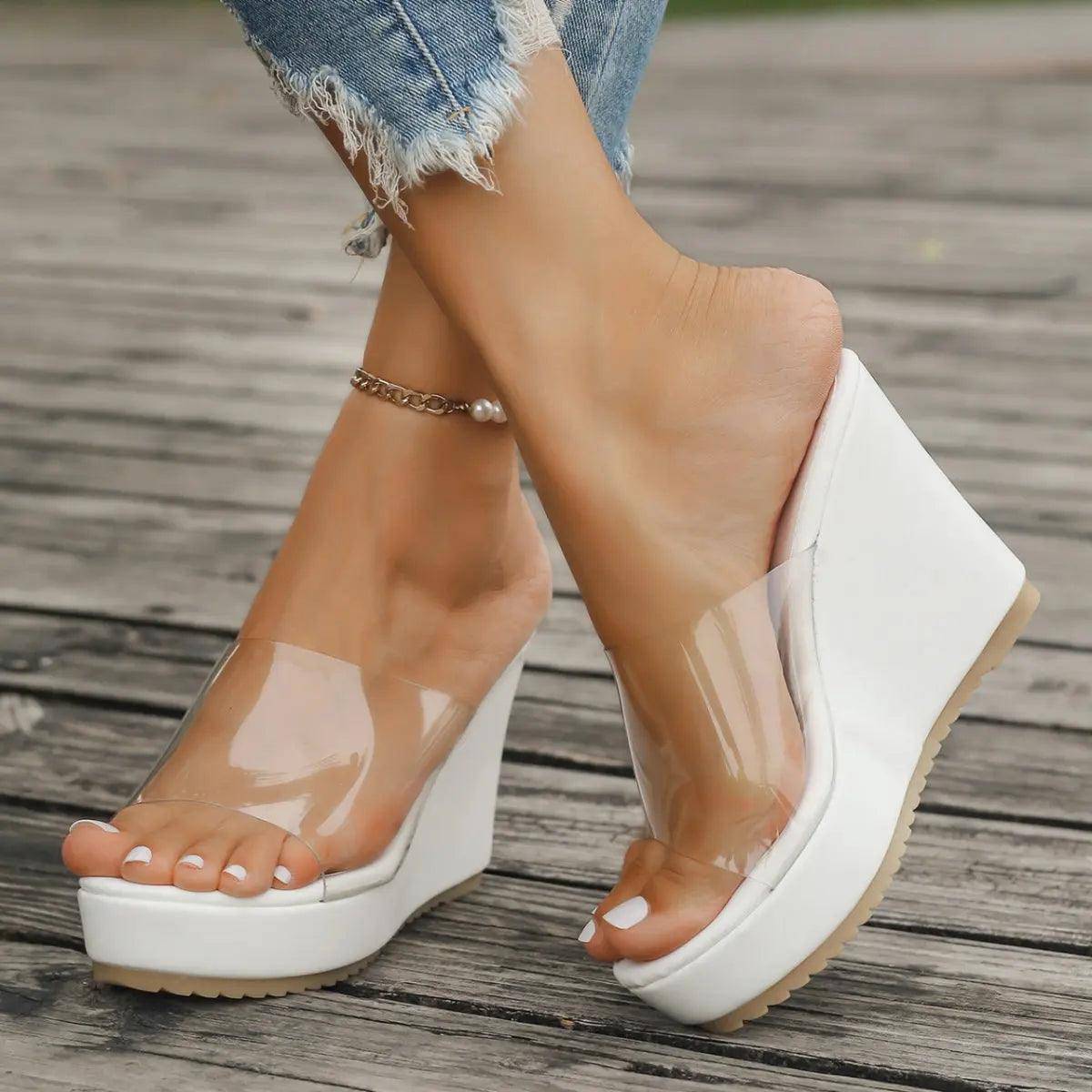 Open Toe Wedge Sandals - Urban Trend Fashion