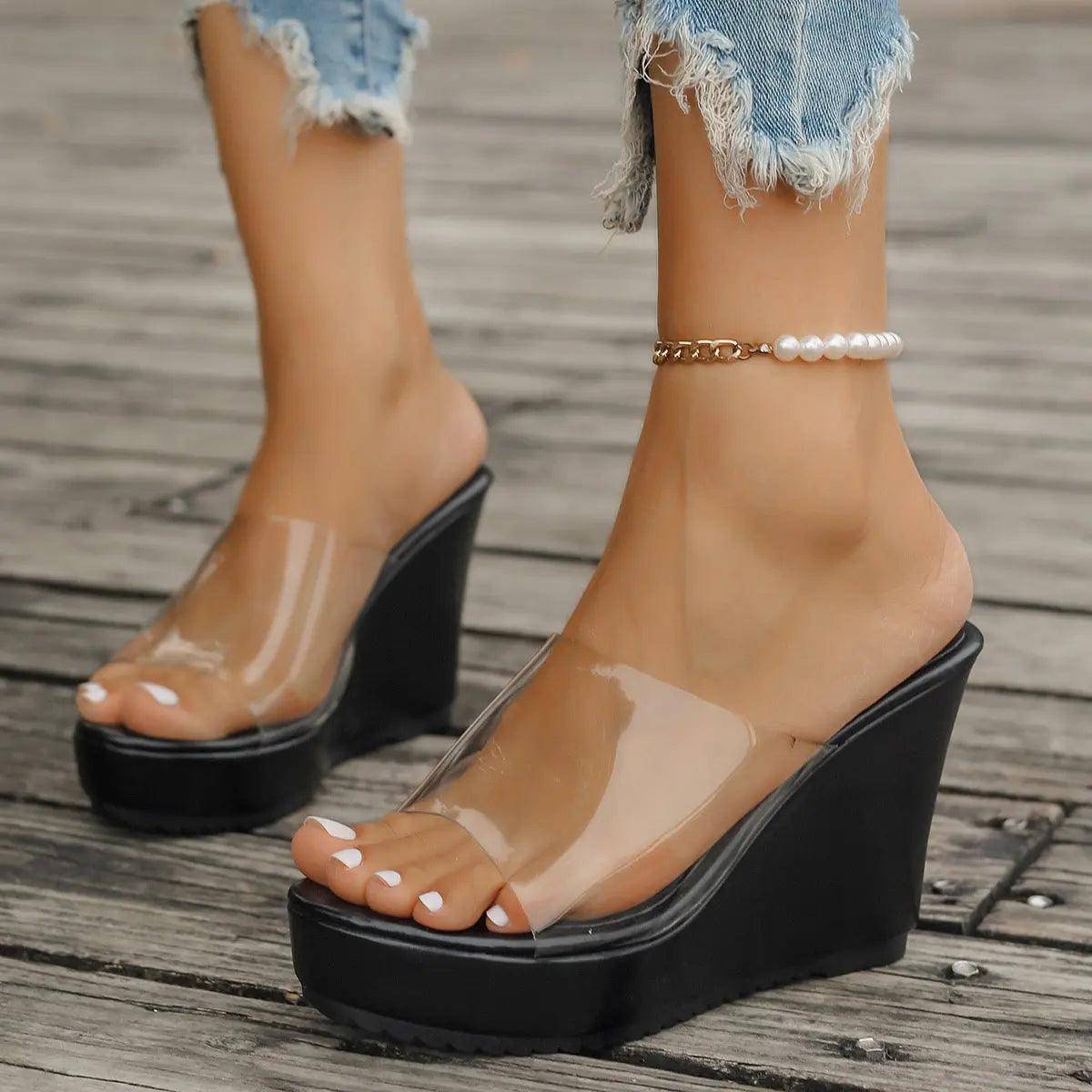 Open Toe Wedge Sandals - Urban Trend Fashion