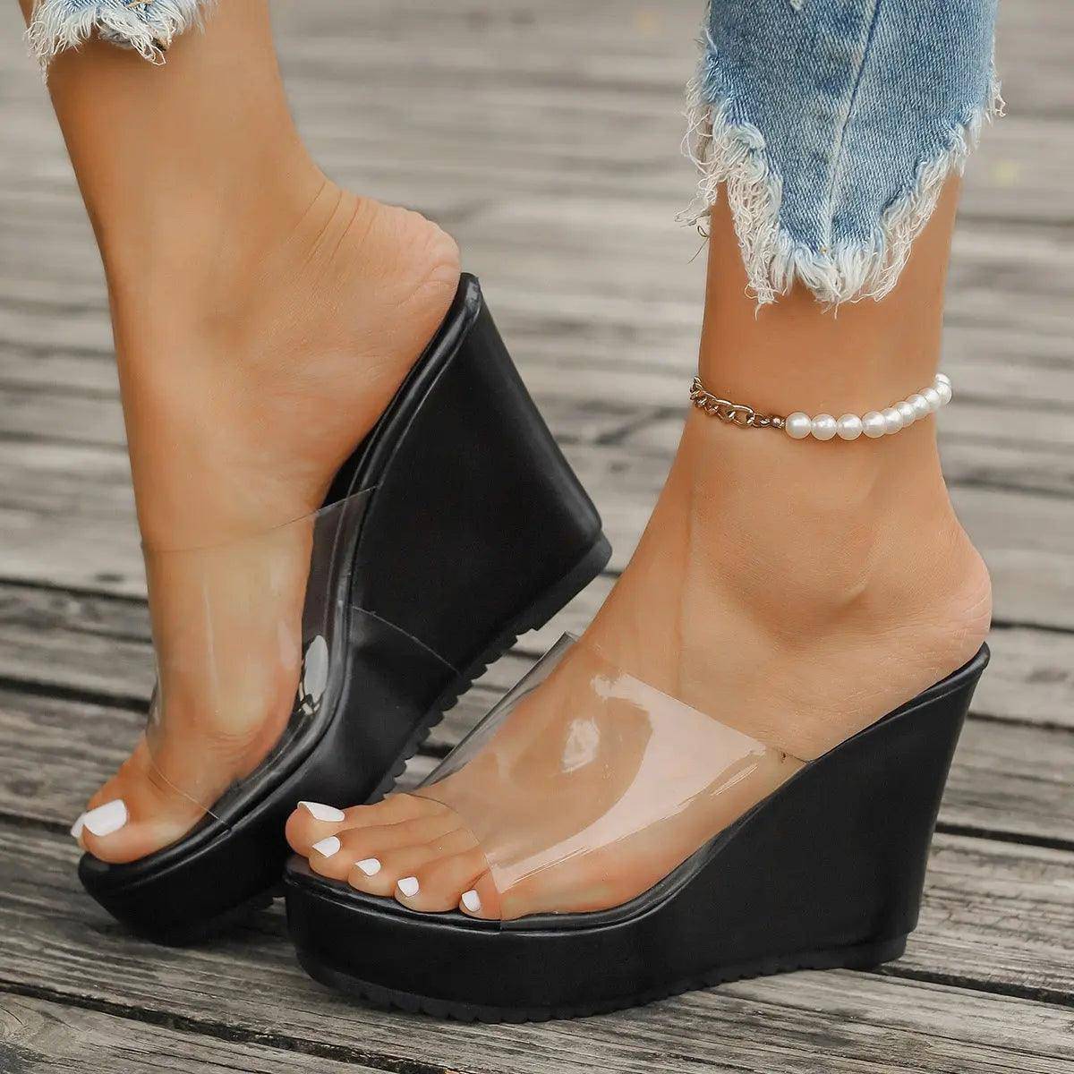 Open Toe Wedge Sandals - Urban Trend Fashion