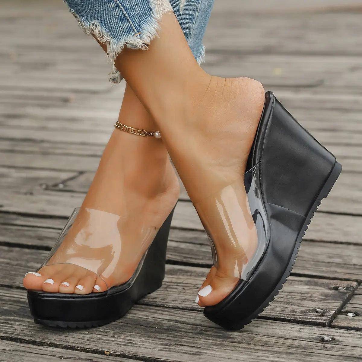 Open Toe Wedge Sandals - Urban Trend Fashion