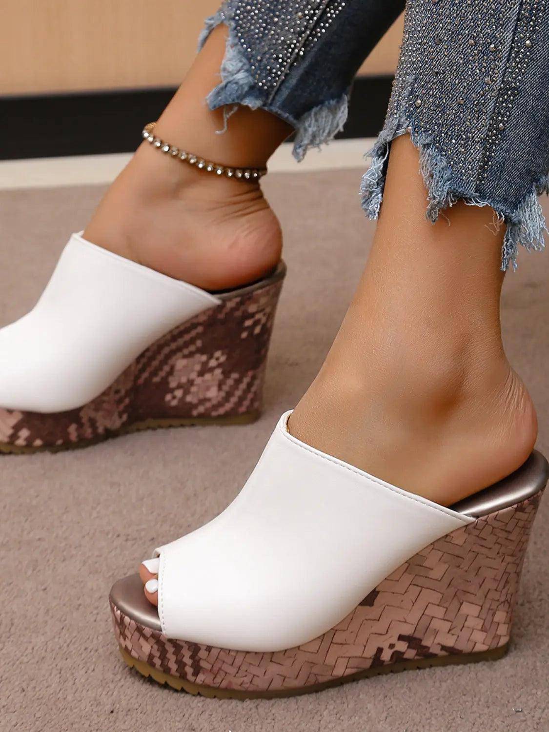 PU Leather High Heel Sandals - Urban Trend Fashion