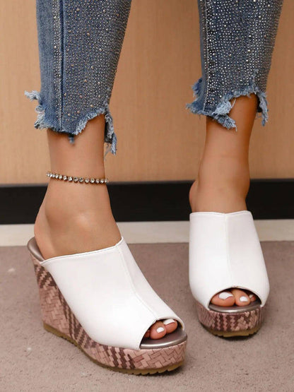 PU Leather High Heel Sandals - Urban Trend Fashion