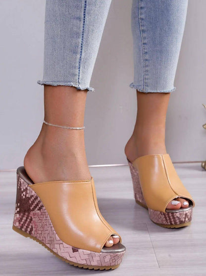 PU Leather High Heel Sandals - Urban Trend Fashion