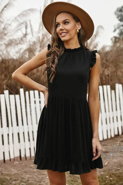 Ruffled Sleeveless Mini Dress - Urban Trend Fashion