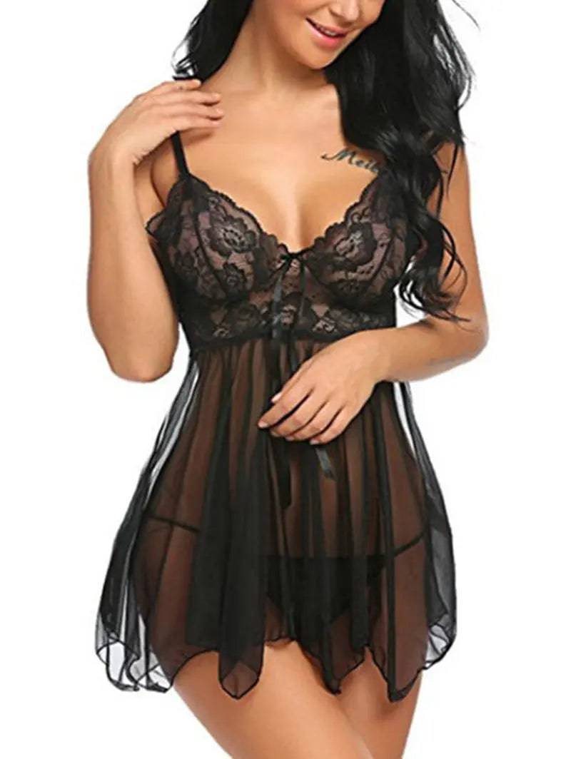 Sexy Lingerie Sexy Lingerie Front Slit Nightdress - Urban Trend Fashion