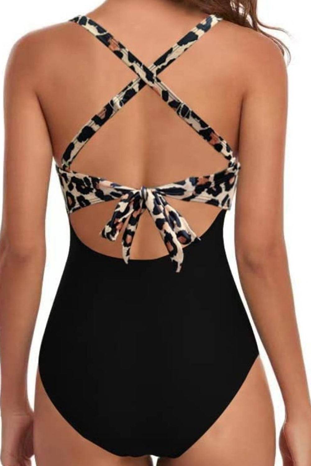 Tied Crisscross Cutout One-Piece Swimwear - Urban Trend Fashion