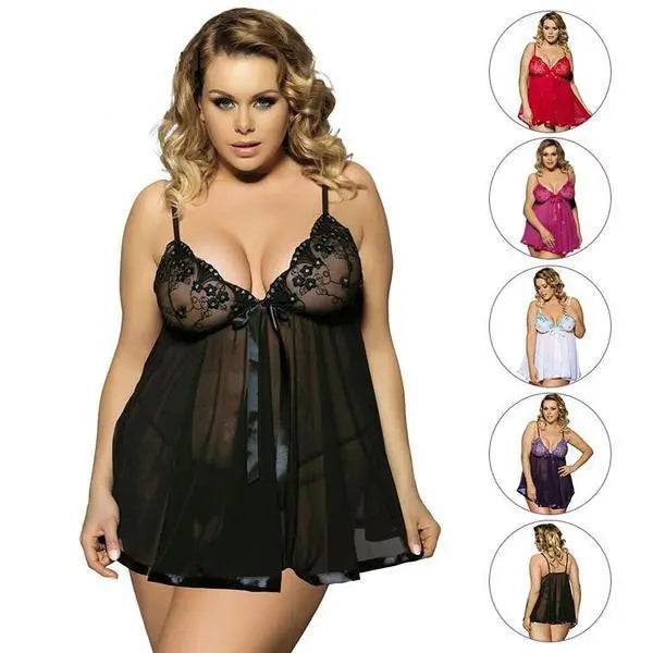 Women Sexy Lingerie Big Code 6XL  Sleepwear Sleepdress - Urban Trend Fashion