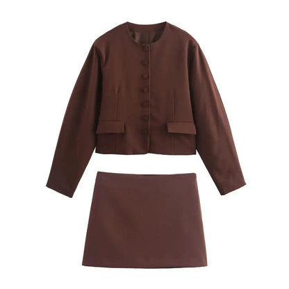 Women's Suits Coat Mini Skirt Suit - Urban Trend Fashion