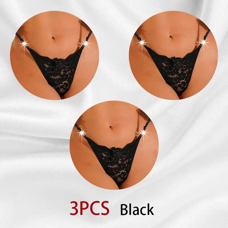 Women's Thong Lace Hollowed Out Mesh Gauze Panties Women's Traceless Panties - Urban Trend Fashion