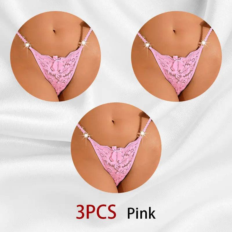 Women's Thong Lace Hollowed Out Mesh Gauze Panties Women's Traceless Panties - Urban Trend Fashion