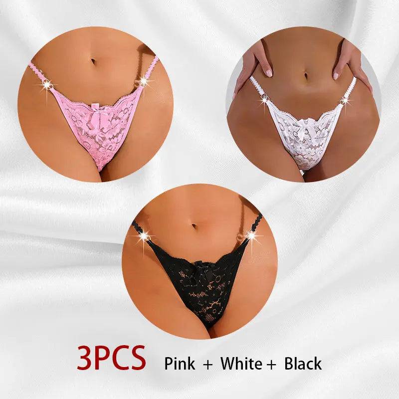 Women's Thong Lace Hollowed Out Mesh Gauze Panties Women's Traceless Panties - Urban Trend Fashion