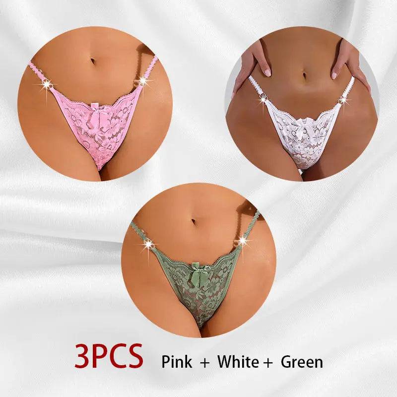 Women's Thong Lace Hollowed Out Mesh Gauze Panties Women's Traceless Panties - Urban Trend Fashion