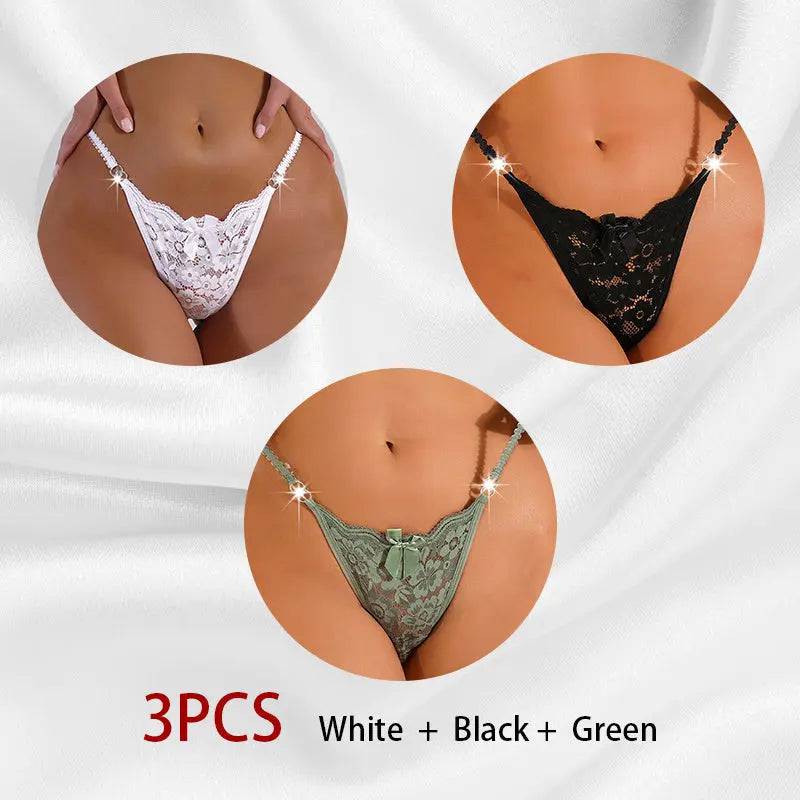 Women's Thong Lace Hollowed Out Mesh Gauze Panties Women's Traceless Panties - Urban Trend Fashion